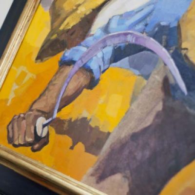 Detalle de marco sobre un óleo