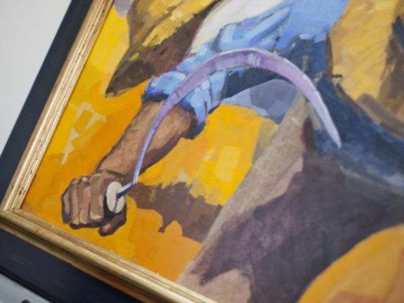 Detalle de marco sobre un óleo