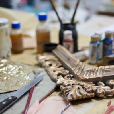 Vista de trabajo con marco en el taller