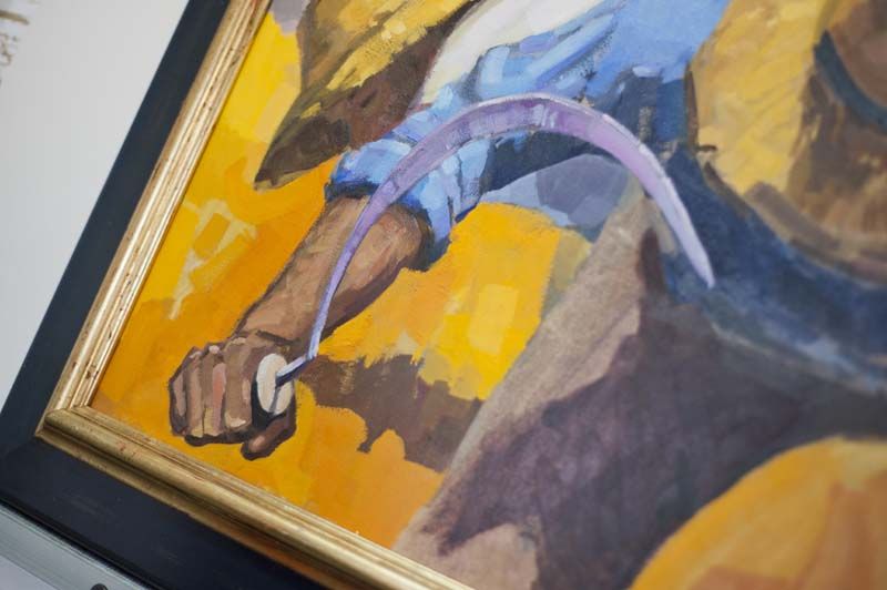 Detalle de marco sobre un óleo